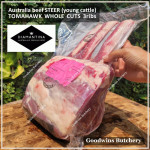 Beef rib TOMAHAWK Australia STEER (young cattle) DIAMANTINA frozen portioned 1 rib +/- 1.6kg (price/kg)